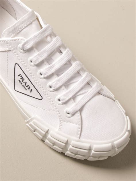 prada canvas lace-up sneakers|prada canvas and leather sneaker.